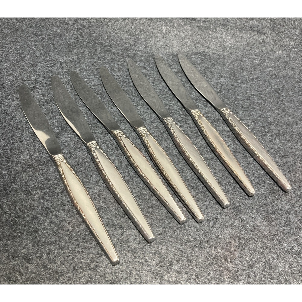 Set Of 7 Oneida VENETIA Modern Hollow Dinner Knives 9 1/8" Stainless Community‎